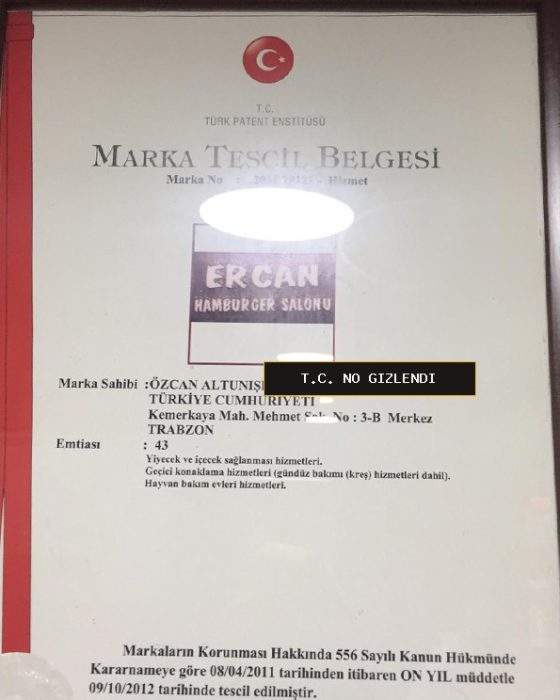 Marka Tescil Belgesi